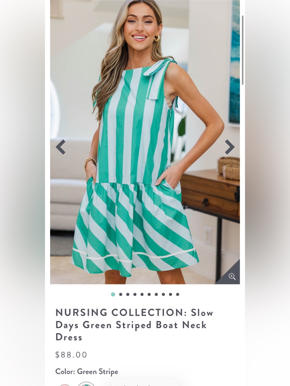 Shop the Mint Nursing Dress - M